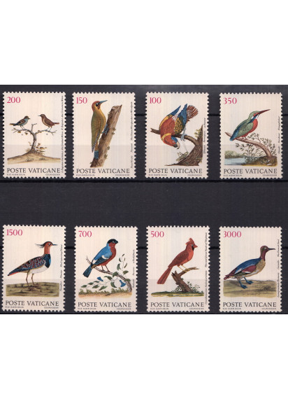 1989 Vaticano  Ecologia Uccelli 8 Valori Sassone 856-63